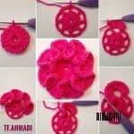 CROCHET COLORFUL PINK FLOWER PATTERN