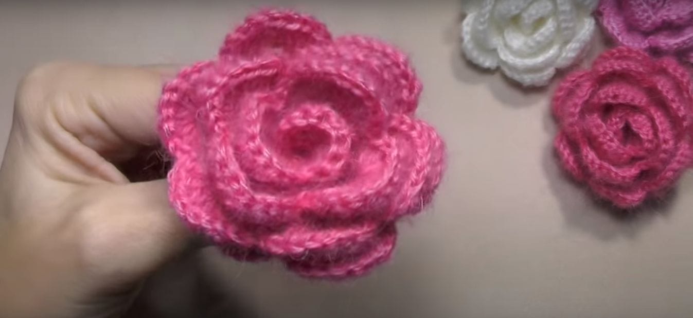 CROCHET BEAUTIFUL ROSE STEP BY STEP TUTORIAL