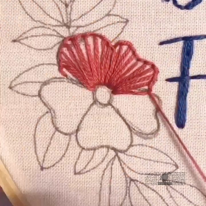 Colorful Embroidery Flowers Stitches