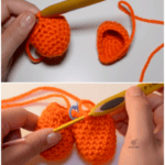 crochet 3d heart keychains