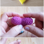 crochet heart keychain