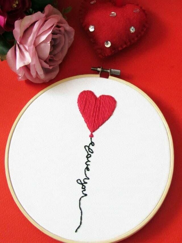 DIY Embroidery Valentine Heart